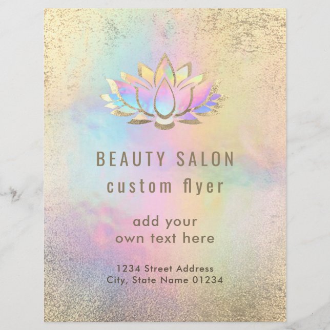 Flyer diseño pastel diseño logotipo de loto (Frente)