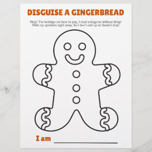 Flyer Disfraza una plantilla de pan de jengibre e instru