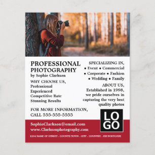 Flyer Disparo forestal, fotografía, alquiler de fotógraf
