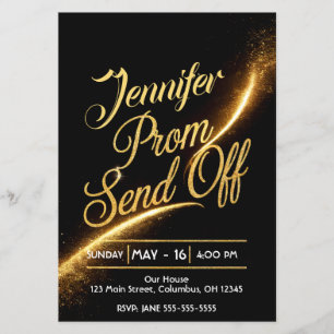 Flyer DITY PROM SEND-OFF Shimmering Gold Dust Luxurioso