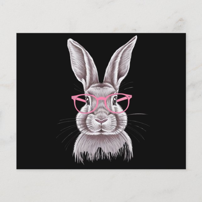 Flyer Divertido conejo lindo regalo familiar en Pascua (Frente)