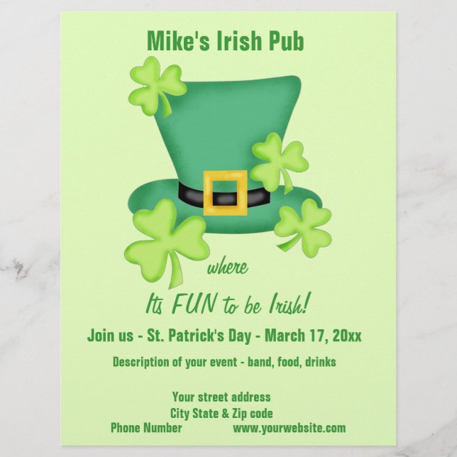 Flyer Divertido ser el Irish St. Patrick's Business Prom (Frente)