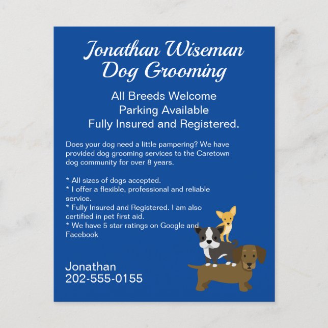 Flyer Dog Grooming Salon Business (Frente)