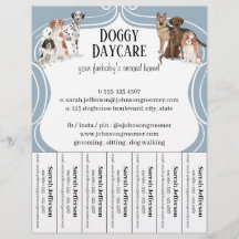 Dog Walker Mascota Sitter acuarela Dusty Azul