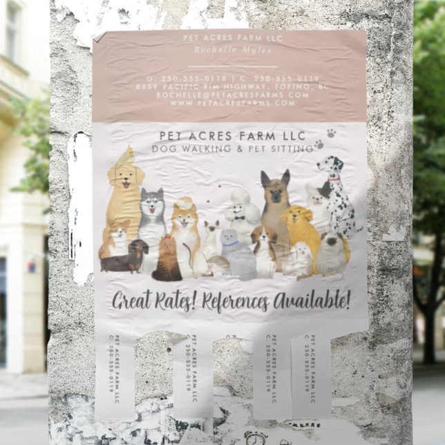 Flyer Dog Walker Mascota Sitting Watercolor Business (Subido por el creador)