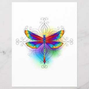 Flyer Dragón poligonal arcoiris