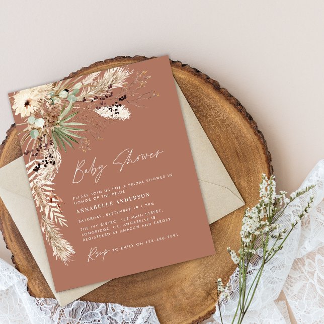 Flyer Ducha de bebé barata moderna pampa elegante (Subido por el creador)