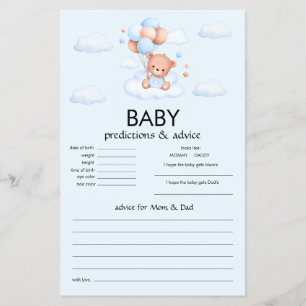 Flyer Ducha de Bebé Oso de Peluche Niño Azul