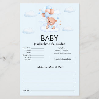 Flyer Ducha de Bebé Oso de Peluche Niño Azul