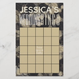 Flyer Ducha de bodas BINGO sombras de Golds y negros
