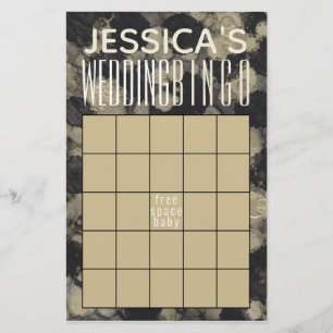 Flyer Ducha de bodas BINGO sombras de Golds y negros