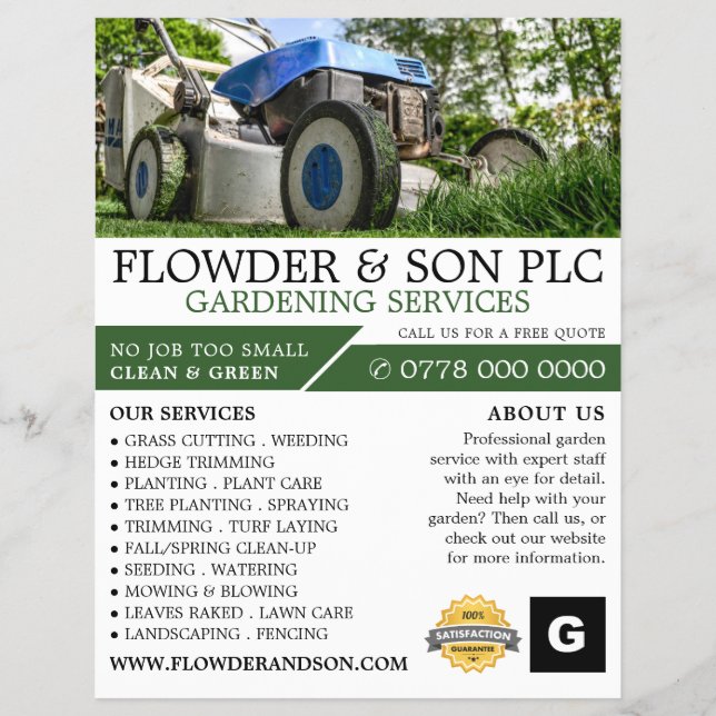 Flyer Ducha de jardín, servicio de jardín, Horticulturis (Frente)