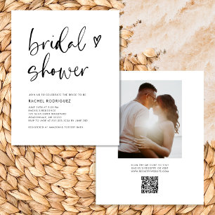 Flyer Ducha de novia con código QR moderno de presupuest
