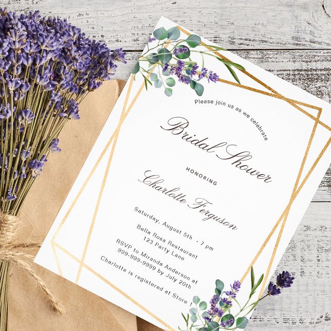 Flyer Ducha de novia eucalipto lavender geo presupuesto (Subido por el creador)