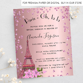Flyer Ducha de novia París Eiffel invitación de presupue