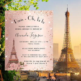 Flyer Ducha de novia rosa de oro de París