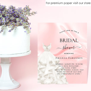 Flyer Ducha de novia vestido rosa negro invitación de pr