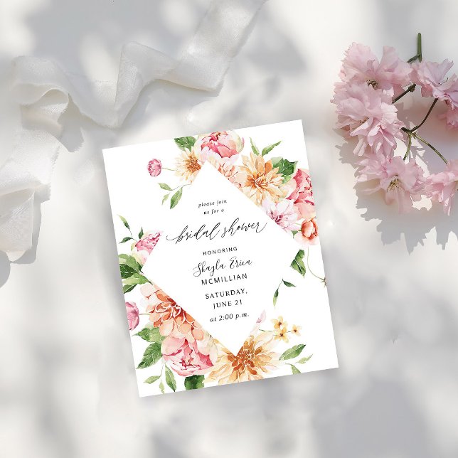 Flyer Ducha de novias rosa y rosa y dulce de presupuesto (Subido por el creador)