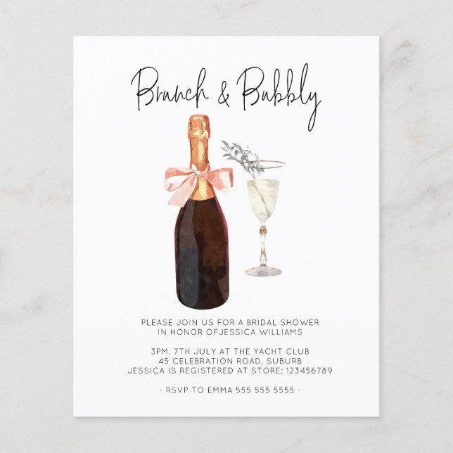 Flyer Ducha de novios Bubbly y brunch (Frente)