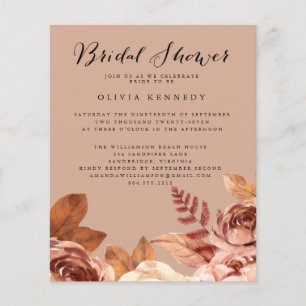 Flyer Ducha nupcial botánica Boho Terra-Cotta