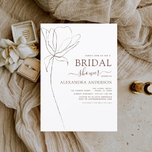 Flyer Ducha nupcial Minimalista Floral Botánica F