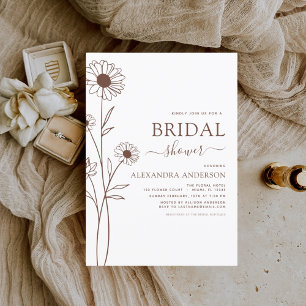 Flyer Ducha nupcial Minimalista Floral Botánica F