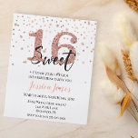 Flyer Dulce 16 Dieciséis cumpleaños Rosa presupuesto de<br><div class="desc">Un diseño por hoja. Las invitaciones presupuestarias no incluyen sobres. Los volantes se imprimen en papel y no en tarjetas. Este diseño puede ser personalizado en el área proporcionada cambiando la foto y/o el texto. O puede personalizarse haciendo clic en Personalizar esta plantilla y, a continuación, eligiendo la opción de...</div>