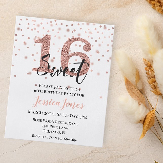 Flyer Dulce 16 Dieciséis cumpleaños Rosa presupuesto de  (Subido por el creador)