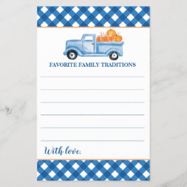 Flyer Dulce de Calabaza Camión Azul Baby Shower Tradicio