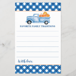Flyer Dulce de Calabaza Camión Azul Baby Shower Tradicio