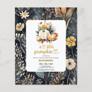 Flyer Dulce de calabaza pequeña para baby shower de otoñ