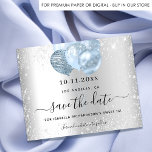 Flyer Dulce presupuesto azul plateado 16 salva la fecha<br><div class="desc">Tenga en cuenta que esta opción Guardar la fecha está en papel de volante y es muy delgada. Los sobres no están incluidos. Para más grueso Guardar la tarjeta de fecha (mismo diseño), por favor visite nuestra tienda. Una chica y de moda Salven la Fecha para una dulce fiesta de...</div>
