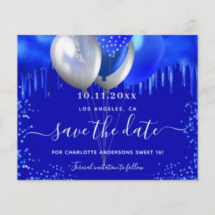 Flyer Dulce presupuesto de 16 globos azules reales salva