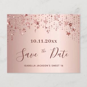 Flyer Dulce presupuesto de oro rosa de 16 rubor Save the
