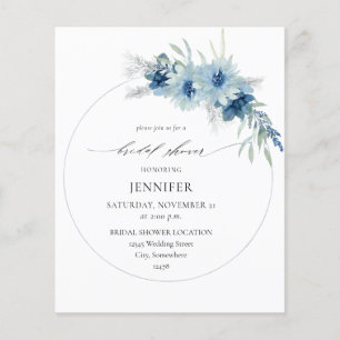 Flyer Duste presupuesto Blue Boho Floral Ring Bridal Sho