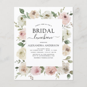 Flyer Duste presupuesto ducha de novia rosa rosa chispor