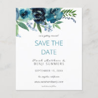 Dusty Blue 2 Floral Save the Date V3