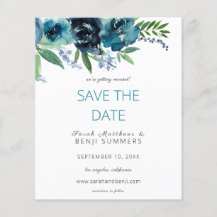 Flyer Dusty Blue 2 Floral Save the Date V3
