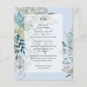 Flyer Dusty Blue Boda Ceremonia y recepción invitada