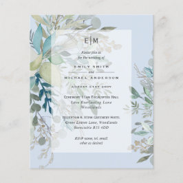 Flyer Dusty Blue Pink Boda Ceremonia y recepción Inv