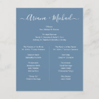 Dusty Blue y White elegante Fiesta simple de novia