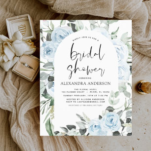 Flyer Dusty presupuesto Blue Bridal Shower Floral Greene