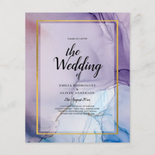 Flyer Dusty Purple Navy Blue Gold INVITE Boda