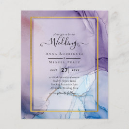 Flyer Dusty Purple Navy Blue Gold INVITE Boda