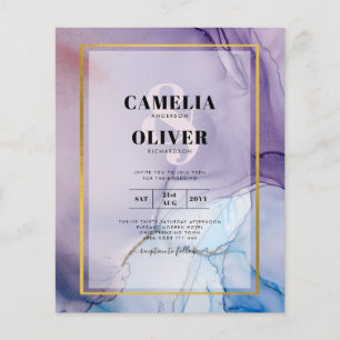 Flyer Dusty Purple Navy Blue Gold INVITE Boda