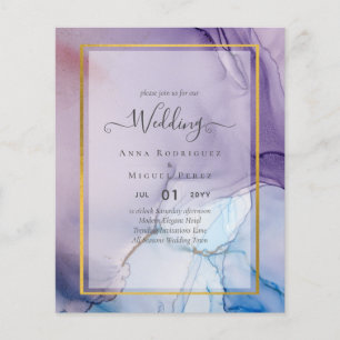 Flyer Dusty Purple Navy Blue Gold INVITE Boda
