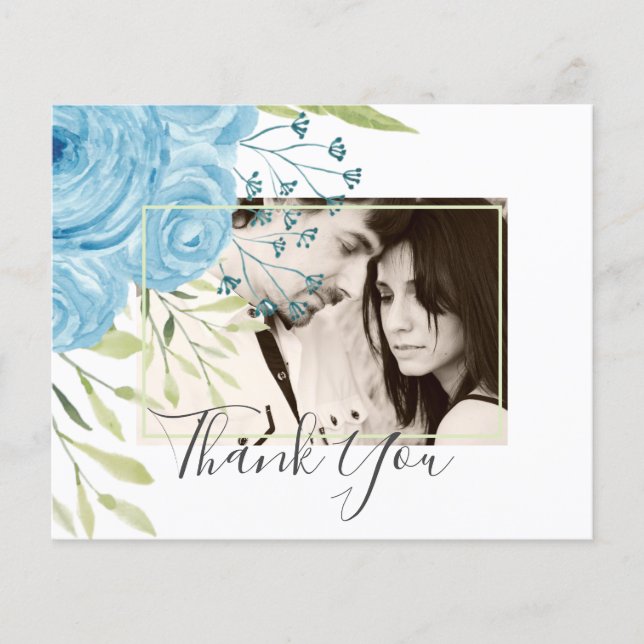 Flyer Dusty Rosas azules Lime deja presupuesto Boda (Frente)