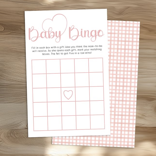 Flyer Dusty Rose Baby Shower Bingo Game Card (Baby Bingo Card)