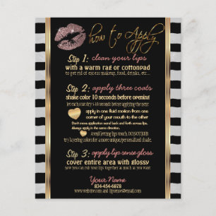 Flyer Dusty Rose Glitter Lip with Stripes Instructions