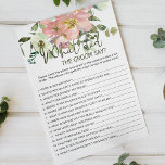 Flyer Eggshell Rubor Floral Game podría decir Groom<br><div class="desc">¿Qué haría el juego de ducha de novias Groom Say? Elegante cáscara de acuarela y floral Rubor. Los elementos coincidentes para completar la colección de eventos están disponibles en nuestra tienda Zazzle!</div>